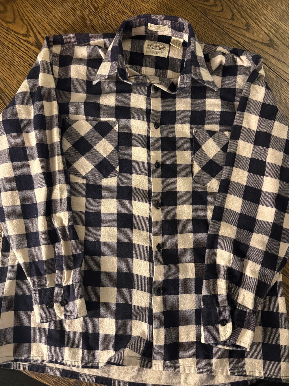 DryGoods Saucatuck Navy and Cream Buffalo Plaid Button-Up Shirt